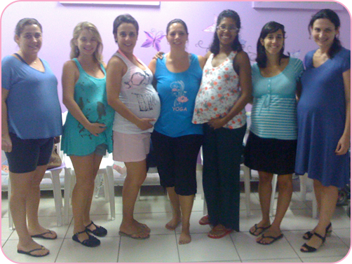 NamaskarYoga-IJaqueline durante a gravidez, na aula de yoga pré-natal (abril 2012)